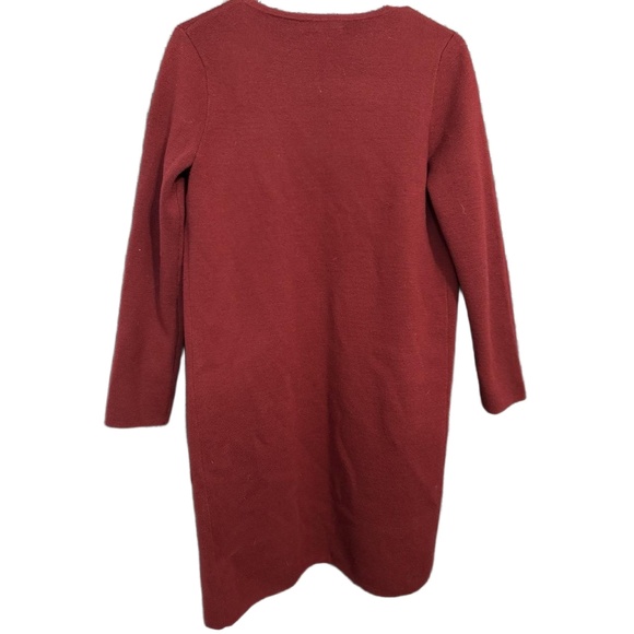 J. CREW 365 Cardigan Duster Womens XS Burgundy Open Front Longline Pockets Cozy - Picture 2 of 9